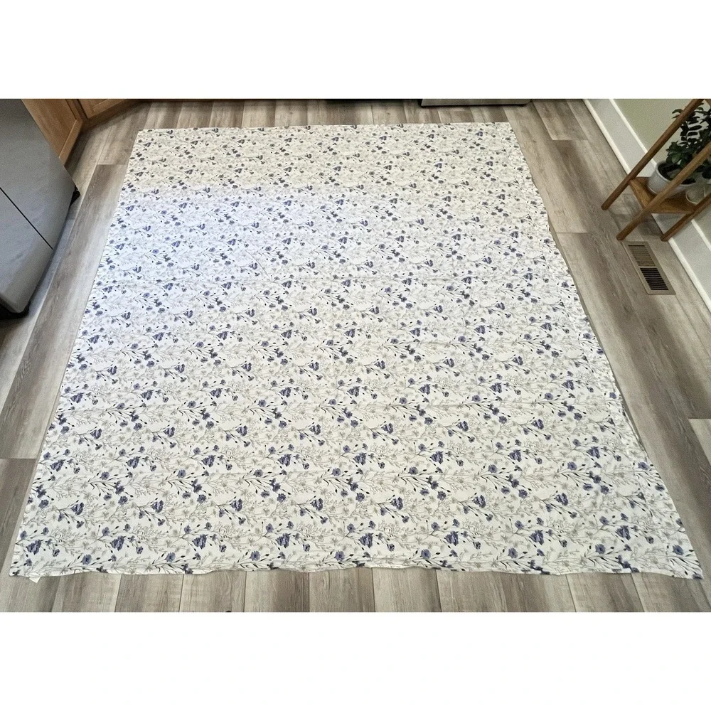 RUVANTI 100% Cotton Flat Sheet Queen Size Cooling Percale Cottage Core Prairie